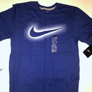 Brand new blue nike swish tee shirt
